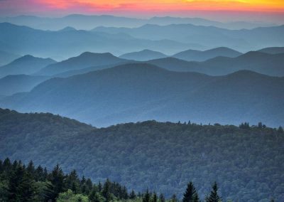 Blue Ridge Parkway Scenic Landscape Appalachian Mountains Ridges Sunset Layers